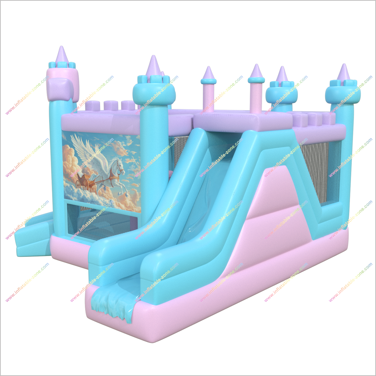 Flying Pegasus Bounce House Play Area Inflatable Slides Rental Birthday Decoration Combo Bouncy Castle For Childrens Parties