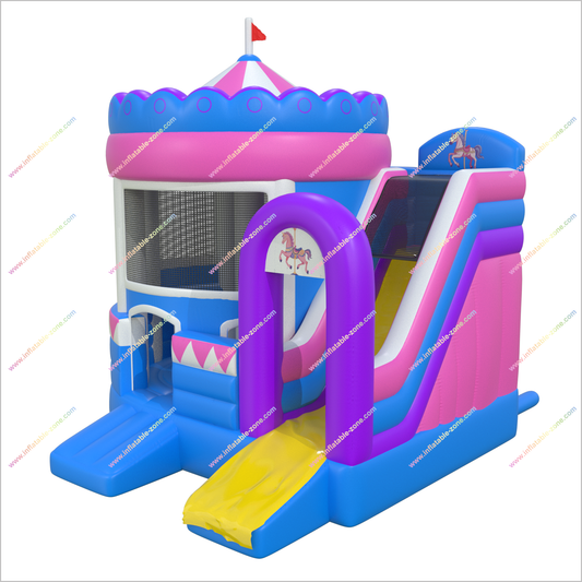 Inflatable Carousel Bounce House And Slide Combo Near Me Outdoor Inflatable Play Area Bouncy Castle Slide Sale