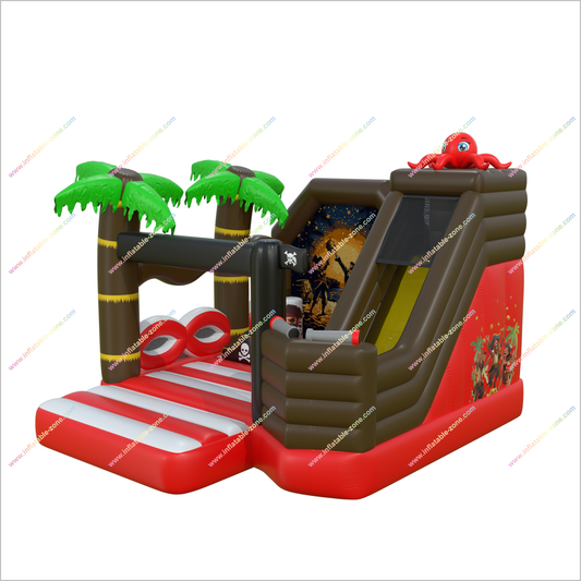 Big Bouncer Pirate Inflatables Adventure Time Combo Play Sport Select Bounce And Slide Hire