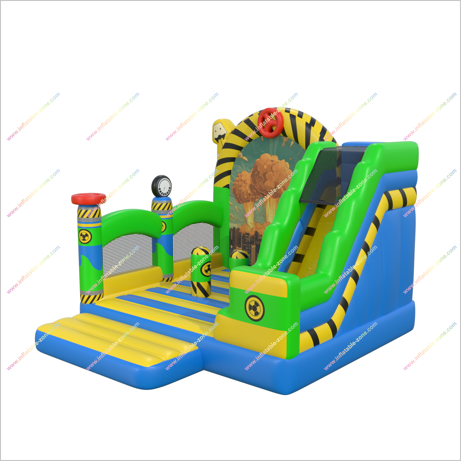 Toxic Combination Inflatable Slide And Bouncy Castle Inflatable Playcentre Bounce The House Party Bouncer Rentals - Inflatable-Zone