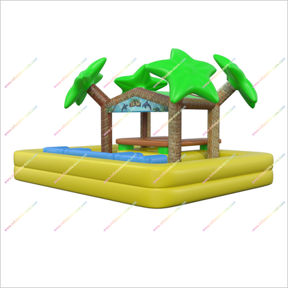 Island Vibes Inflatable Tiki Bar Lounge Float Beach Party Near Me Blow Up Tiki Bar For Pool
