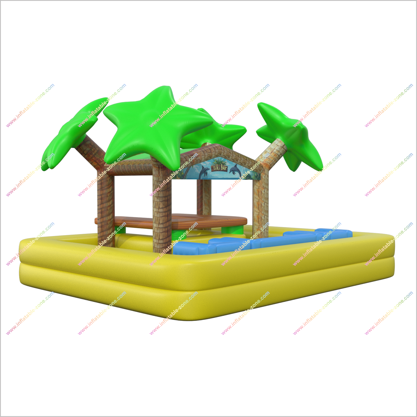 Island Vibes Inflatable Tiki Bar Lounge Float Beach Party Near Me Blow Up Tiki Bar For Pool