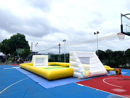Yellow Durable Giant Inflatable Soap Soccer Field High Quality Safe & Fun Outdoor Adventure Game