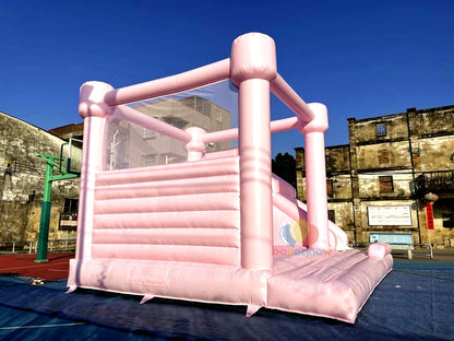 Large Pink Bounce House Safe and Fun Inflatable Perfect for Kids' Parties and Events