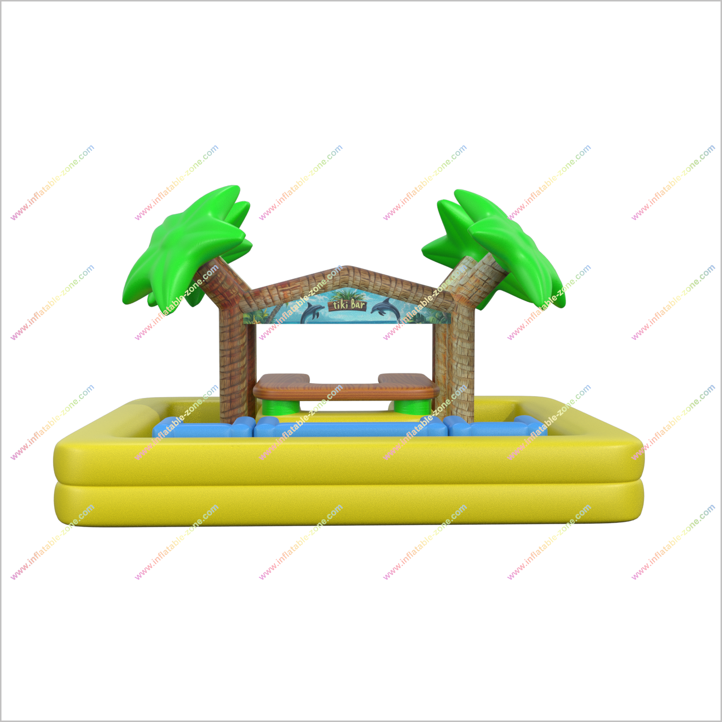 Island Vibes Inflatable Tiki Bar Lounge Float Beach Party Near Me Blow Up Tiki Bar For Pool
