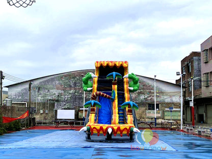 Exciting Dinosaur Themed Inflatable Slide Perfect for Kids' Parties