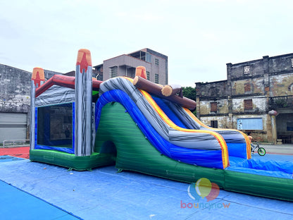 Dinosaur Inflatable Commercial Bounce House with Slide and Pool Safe for Outdoor Play