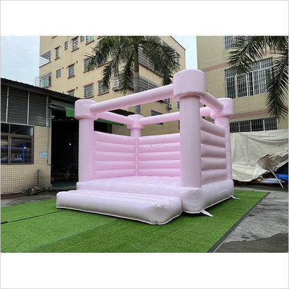 Pastel Inflatable Bouncy Castle, Pink Bounce House - Inflatable-Zone