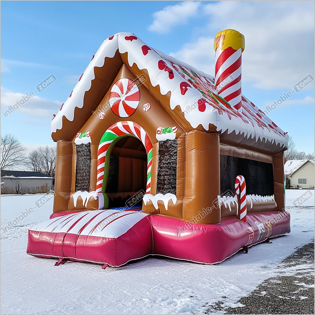 Candyland Christmas Theme Bounce House Inflatables Near Me Winter Snow Wonderland Bouncy Castle Play Area - Inflatable-Zone