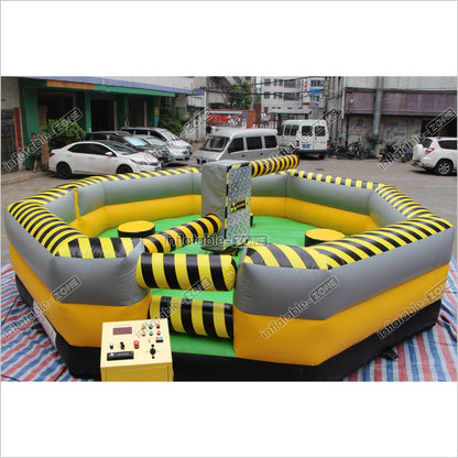 Commercial Inflatable Wipeout Sweeper Interactive Meltdown Machine Inflatable Bouncer Game Wipe Out Challenge - Inflatable-Zone