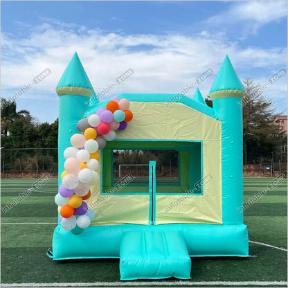 Green Inflatable Bounce Castle Jumper Combo, Big Bounce Houses With Slide - Inflatable-Zone