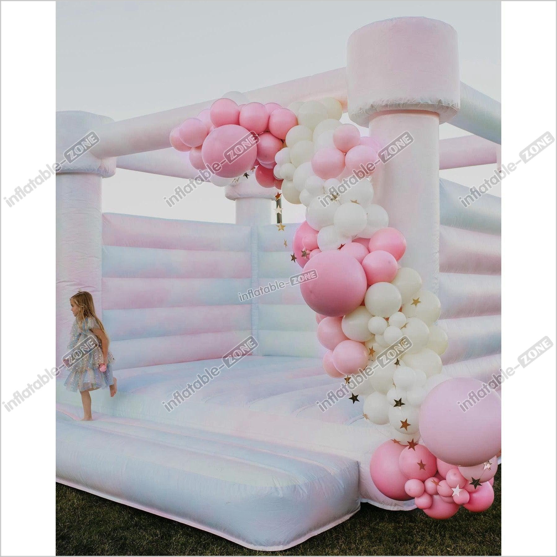 Pastel Color Wedding Jumping House Party Bounce House - Inflatable-Zone