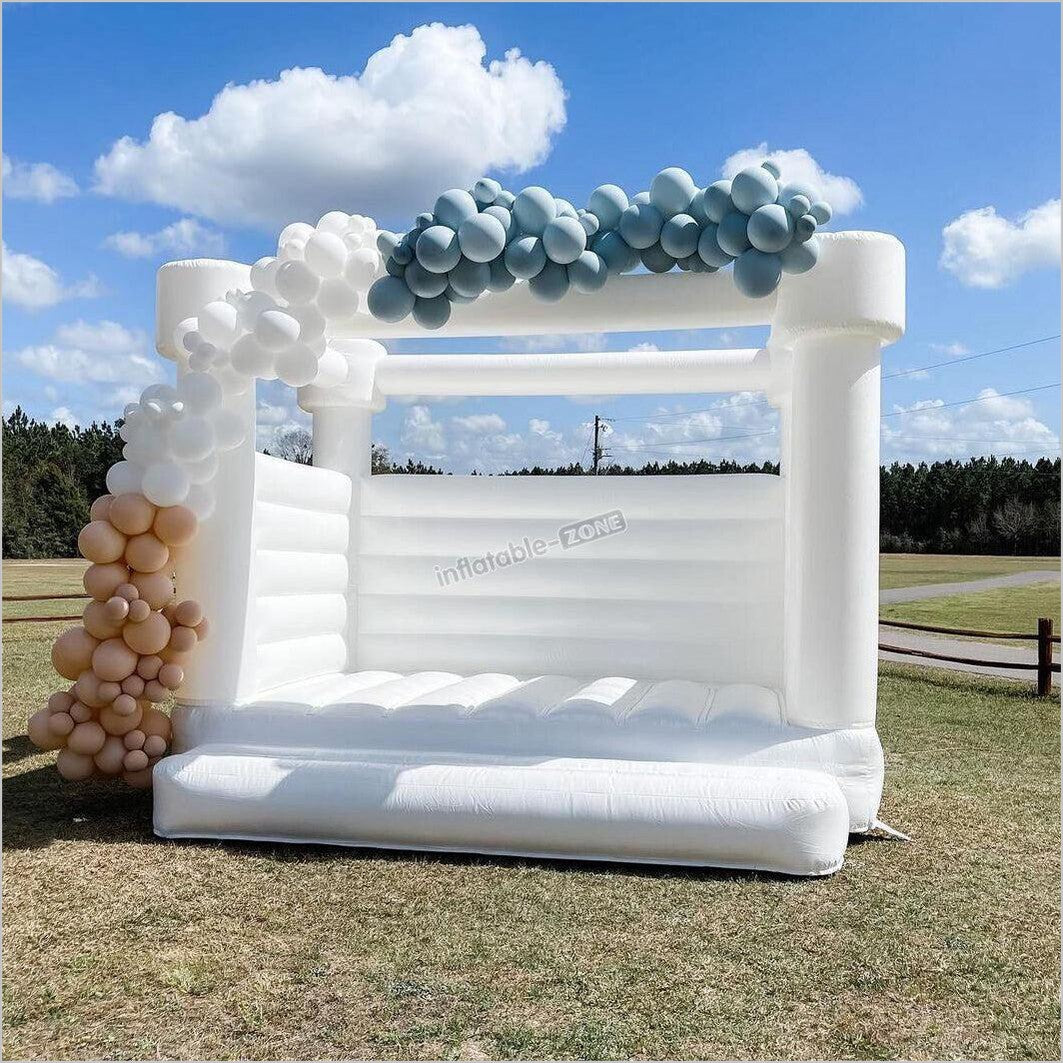 White Wedding Bounce House Infltable Bouncy Castle Jumper - Inflatable-Zone