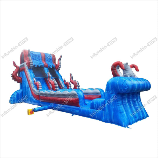 Ocean Theme Large Inflatable Waterslide With Splash Pool Blow Up Slip And Slide For Kids And Adults - Inflatable-Zone