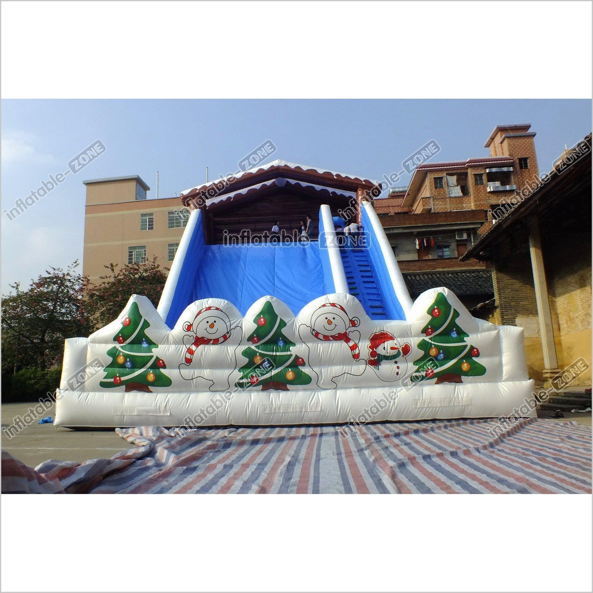 Giant Snow Mountain Christmas Inflatable Winter Skiing Slide Commercial Toboggan Inflatable Slide Blow Up Party Adults - Inflatable-Zone
