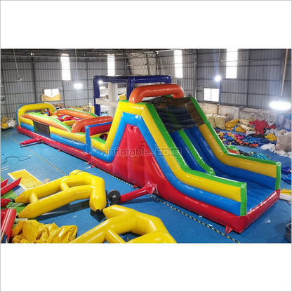 Commercial Amusement Park Inflatable Obstacle Course Slip And Slide Sports Games By Bounce - Inflatable-Zone