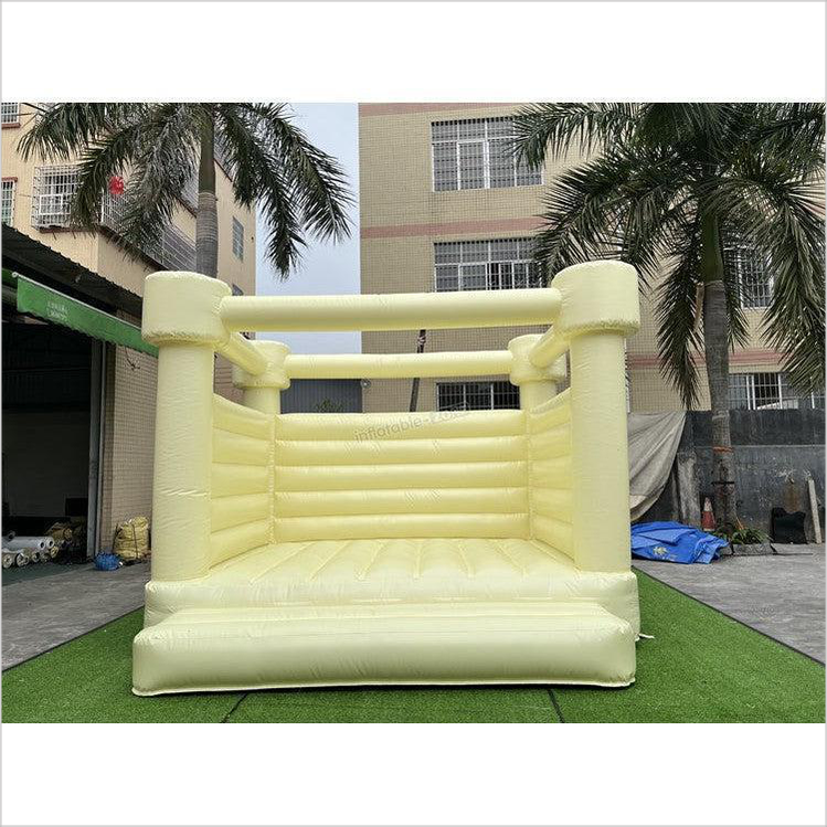 Commercial Inflatable Pastel White Bouncy Castle Inflatable Light Yellow Bounce Castle - Inflatable-Zone