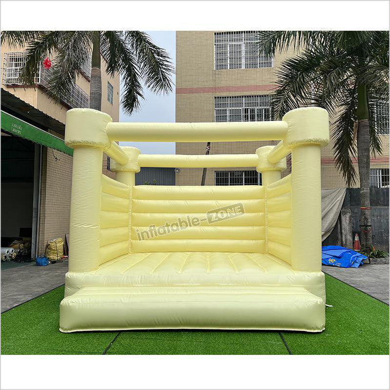 Commercial Inflatable Pastel White Bouncy Castle Inflatable Light Yellow Bounce Castle - Inflatable-Zone
