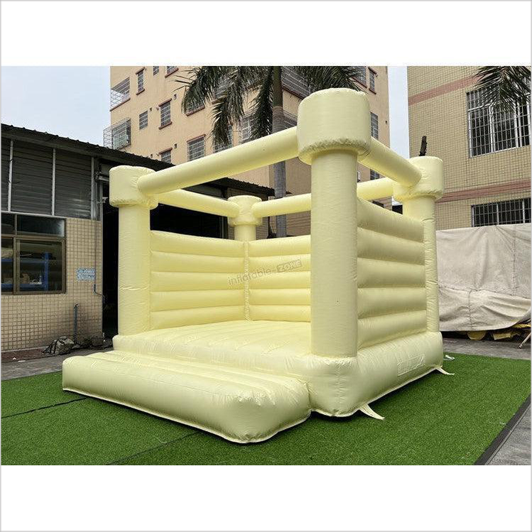 Commercial Inflatable Pastel White Bouncy Castle Inflatable Light Yellow Bounce Castle - Inflatable-Zone