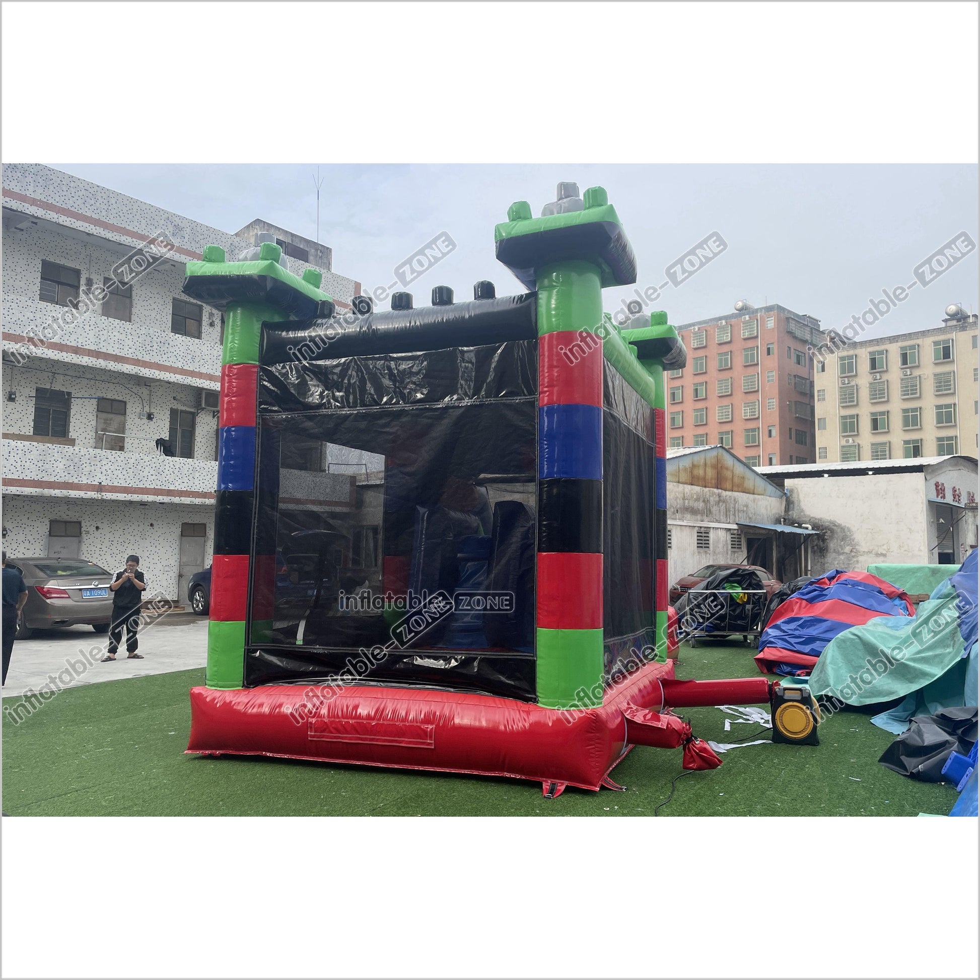 Best Bouncy Castle Inflatable Block Dual Lane Combo Backyard Bounce House With Slide - Inflatable-Zone
