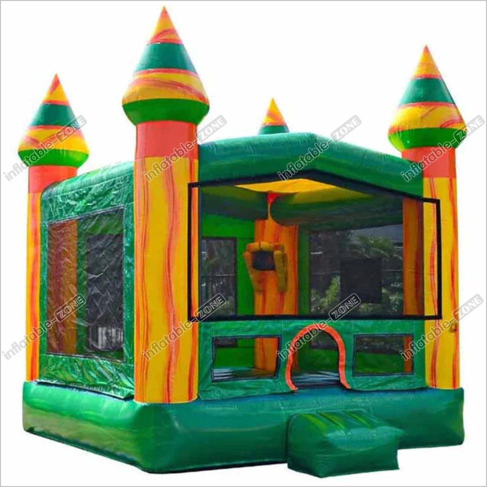 Tropical Colors Bouncy Castle Jungle Jump Bouncer Indoor Outdoor Bounce House For Kids And Adults - Inflatable-Zone