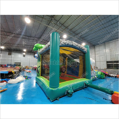 Inflatable Zoo Bounce House Forest Zoo Bouncy Castle With Slide - Inflatable-Zone