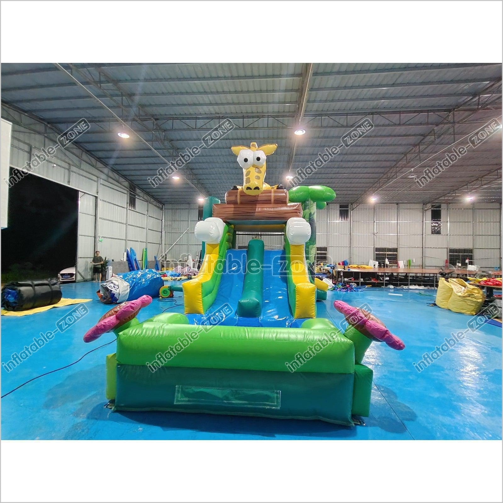 Inflatable Zoo Bounce House Forest Zoo Bouncy Castle With Slide - Inflatable-Zone
