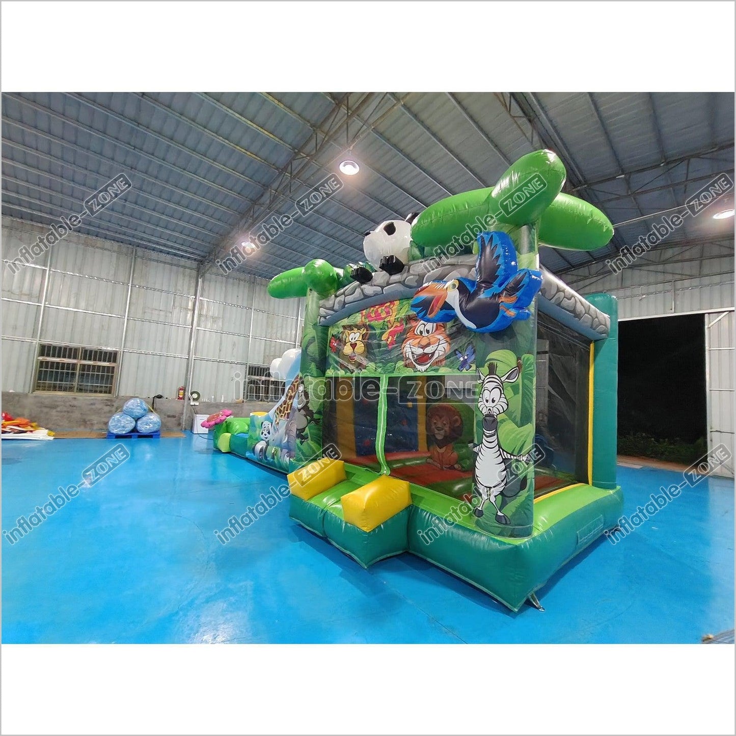 Inflatable Zoo Bounce House Forest Zoo Bouncy Castle With Slide - Inflatable-Zone