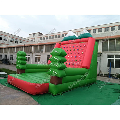 Inflatable Forest Theme Climbing Wall Bouncer Red And Blue Inflatable Sports Climbing Game - Inflatable-Zone