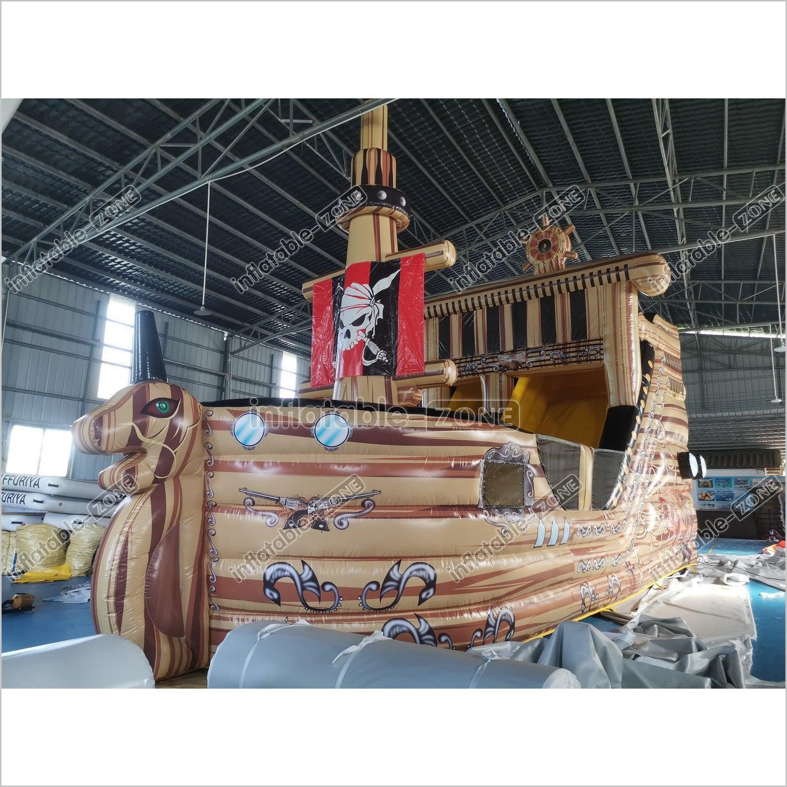 Inflatable Pirate Ship Slide Bouncy House Blow Up Slide Jumper - Inflatable-Zone