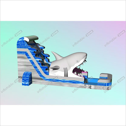 Commercial Grade Inflatable Shark Water Slide For Kids N Adults Blow Up Water Slide Summer Party Event - Inflatable-Zone