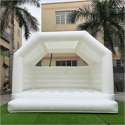 White Bounce House Arch, White Castle Bounce House - Inflatable-Zone