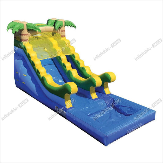 Inflatable Water Slide Blow Up Water Play Center Tropical Waterslide Inflatable Pool Slide Nearby - Inflatable-Zone