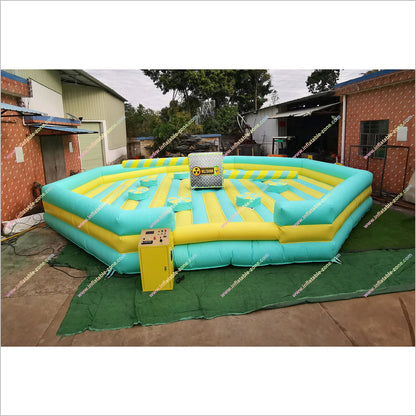 Meltdown Jumper Rental Inflatable Wipeout Trampoline Devil Wheel Mechanical Toxic Meltdown Inflatable Game For Multiplayer