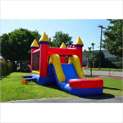 Attractive Inflatable Bouncy Castle With Slide With Printing For Kids - Inflatable-Zone