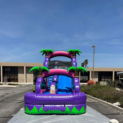 Inflatable Water Slide Coconut Tree Seaside, Giant Inflatable Water Slide