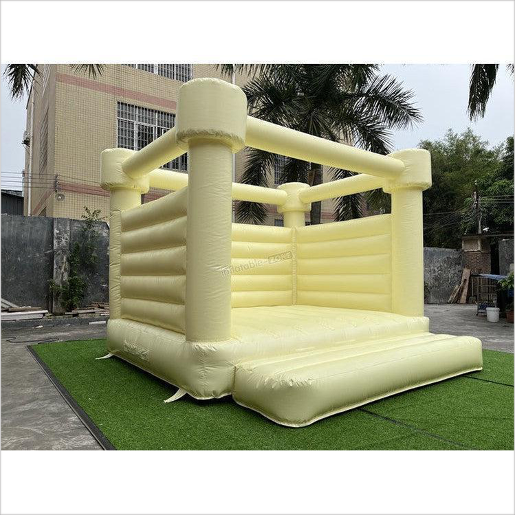 Commercial Inflatable Pastel White Bouncy Castle Inflatable Light Yellow Bounce Castle - Inflatable-Zone