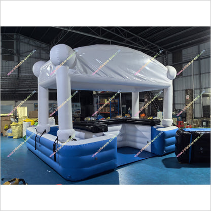 White Blue Black Inflatable Pool Bar Sport Bar Pool Table Inflatable Soft Play Near Me Floating Pool Toy - Inflatable-Zone
