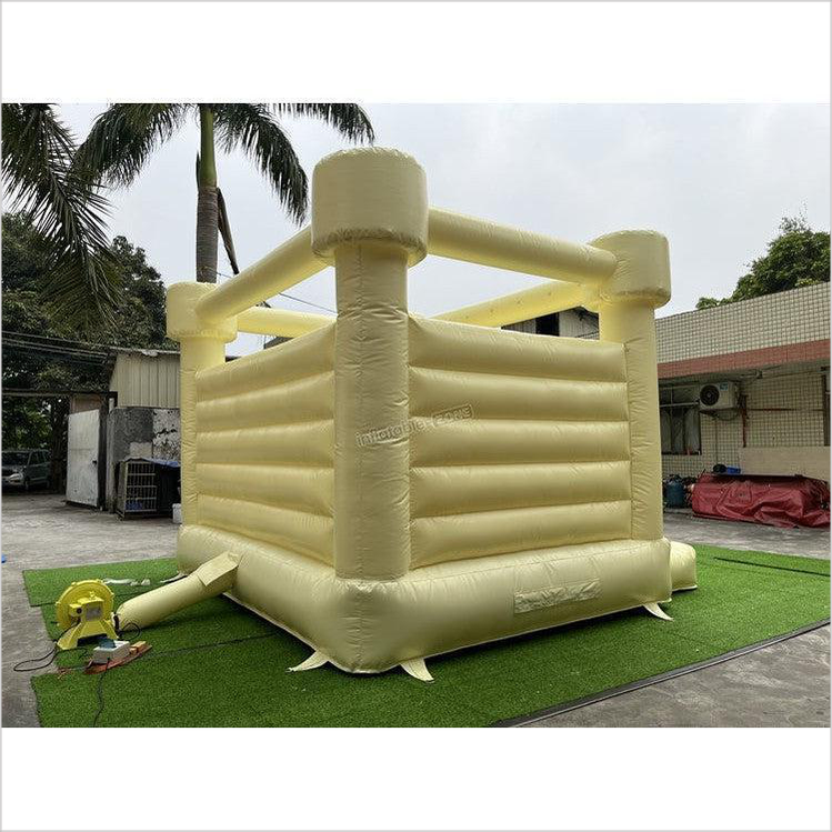 Commercial Inflatable Pastel White Bouncy Castle Inflatable Light Yellow Bounce Castle - Inflatable-Zone