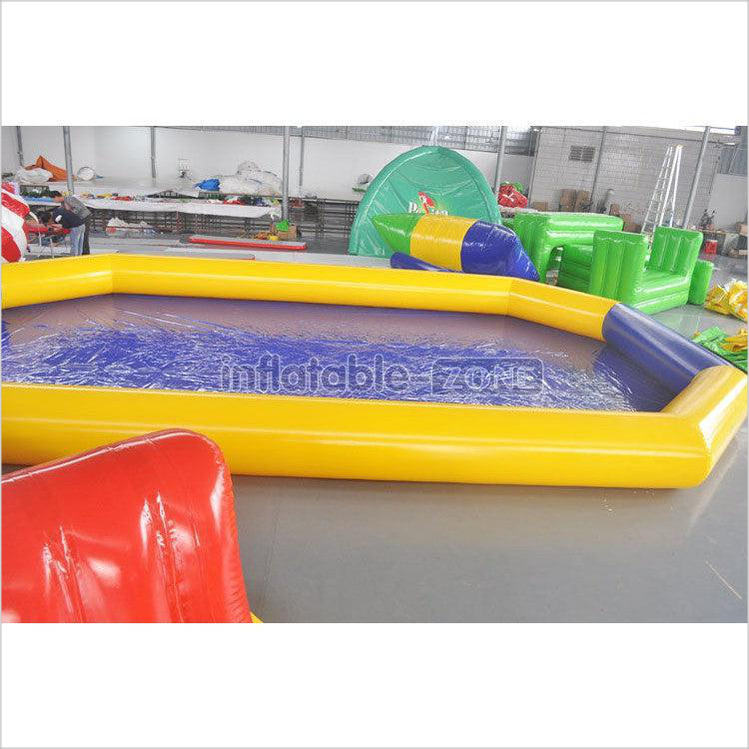 Blue And Yellow Inflatable Water Pool, Children Play Enjoyment Water Game Pool - Inflatable-Zone