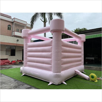 Pastel Inflatable Bouncy Castle, Pink Bounce House - Inflatable-Zone