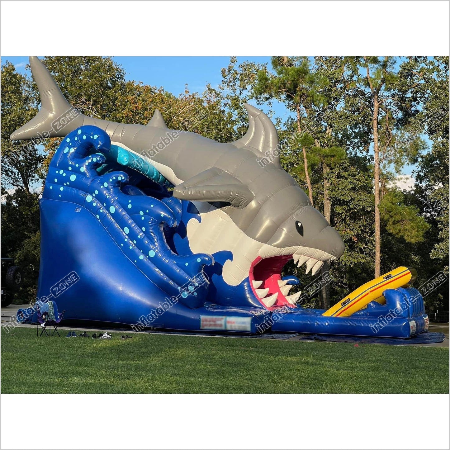 Inflatable Shark Water Slide, Giant Inflatable Water Slide For Adult - Inflatable-Zone