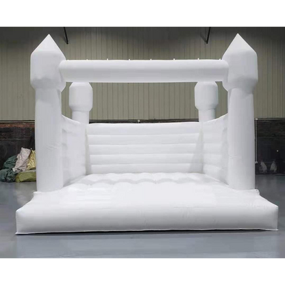 White Wedding Bounce House, Romantic White Bouncy Castle - Inflatable-Zone