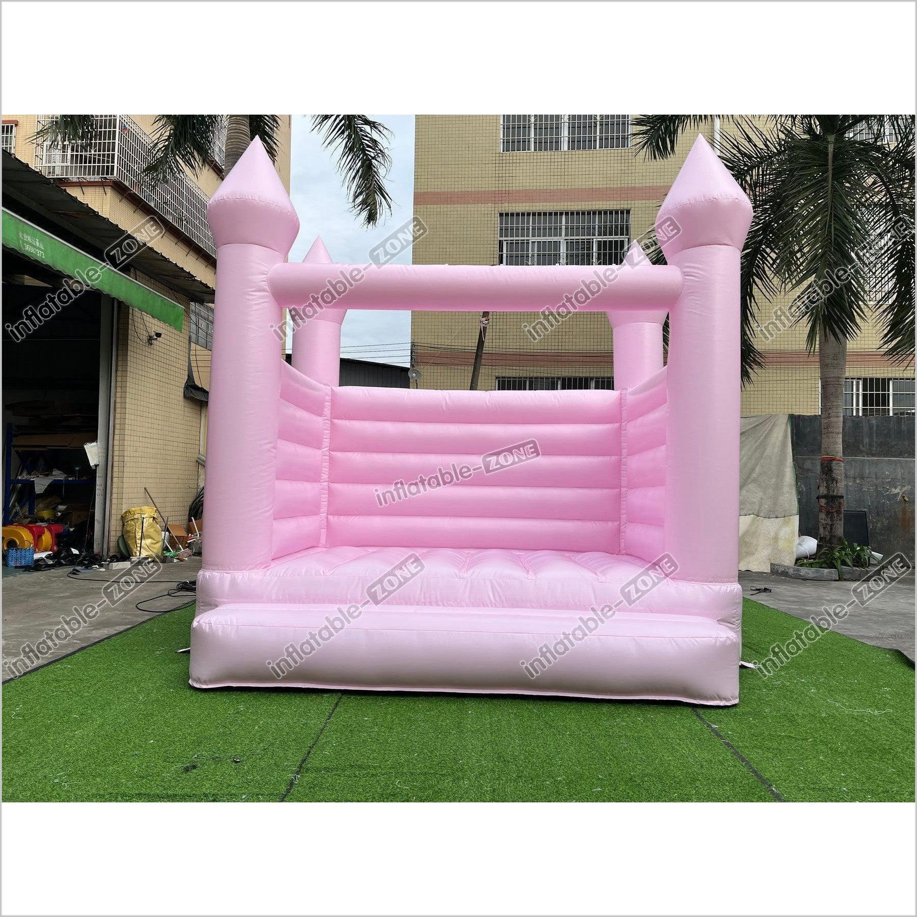 Pastel Pink Wedding Jumping Castle, Wedding Bouncy House - Inflatable-Zone