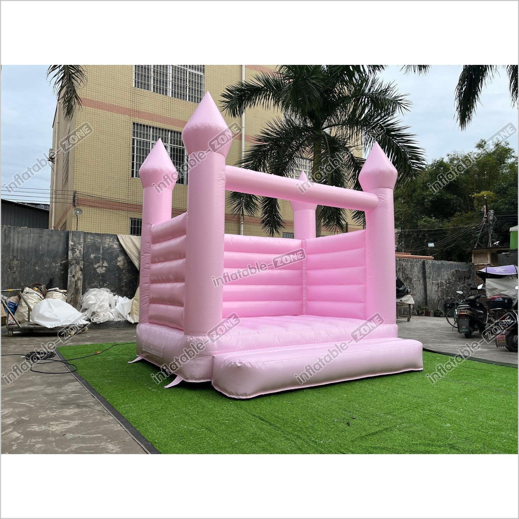 Pastel Pink Wedding Jumping Castle, Wedding Bouncy House - Inflatable-Zone