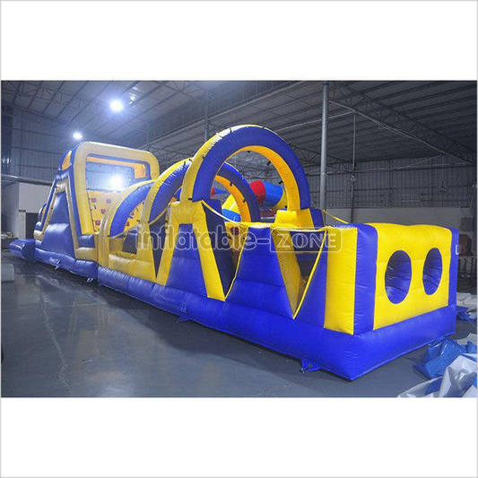 Obstacle Course Inflatable Obstacles Commercial Yellow Blue Inflatable Obstacle Course