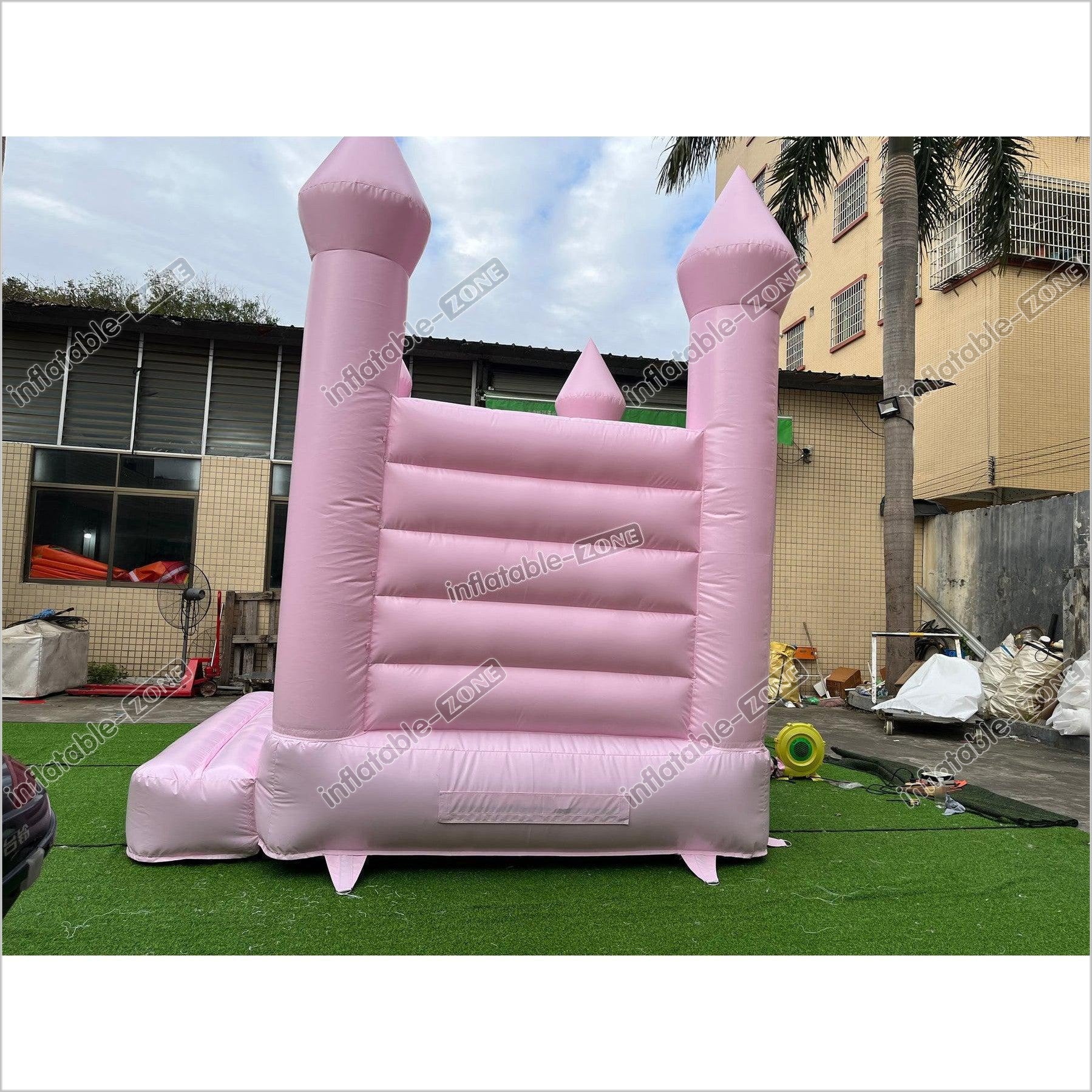 Pastel Pink Wedding Jumping Castle, Wedding Bouncy House - Inflatable-Zone