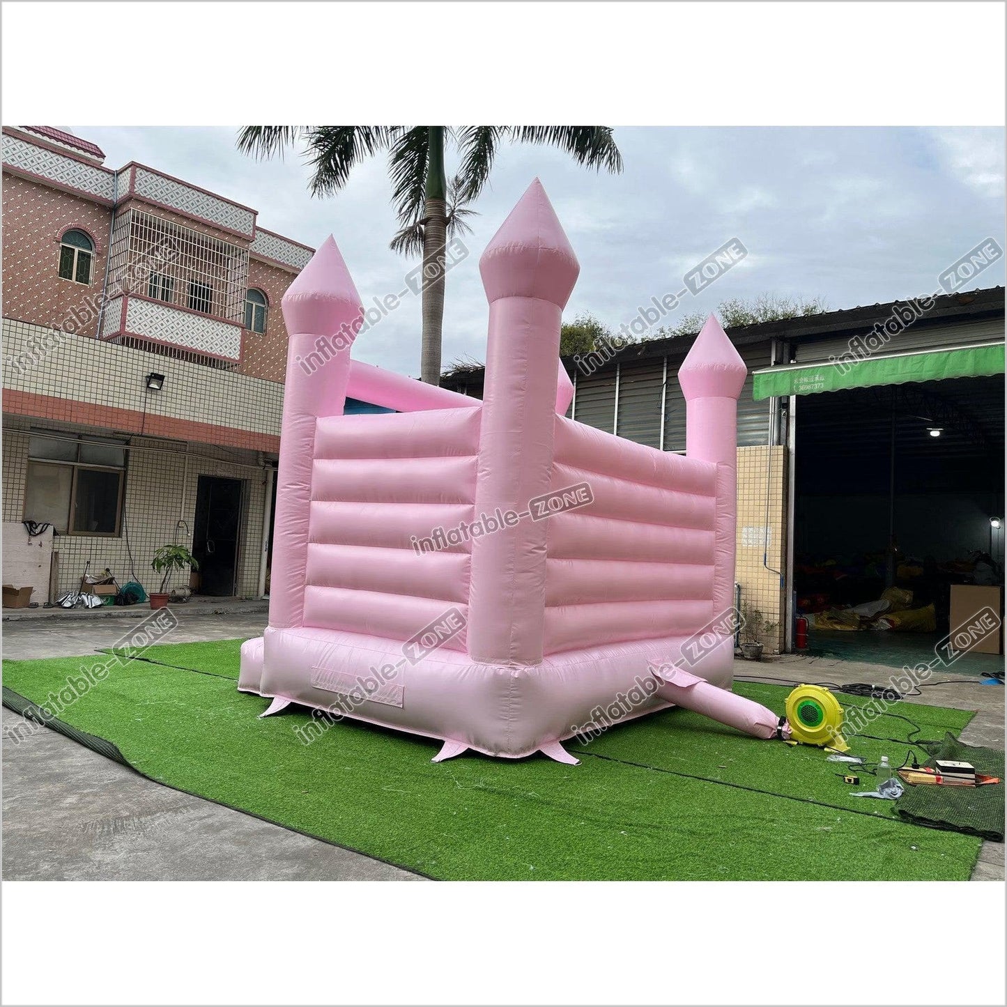 Pastel Pink Wedding Jumping Castle, Wedding Bouncy House - Inflatable-Zone