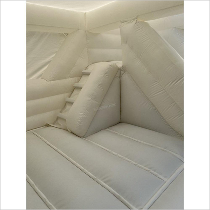 White Wedding Bounce House, Romantic Bouncy Castle With Slide - Inflatable-Zone