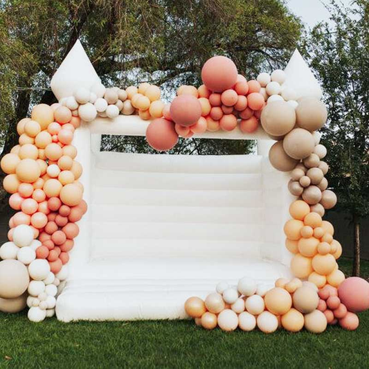 Inflatable White Jumper Bouncer Castle Jumping Bed Wedding Bouncy House - Inflatable-Zone